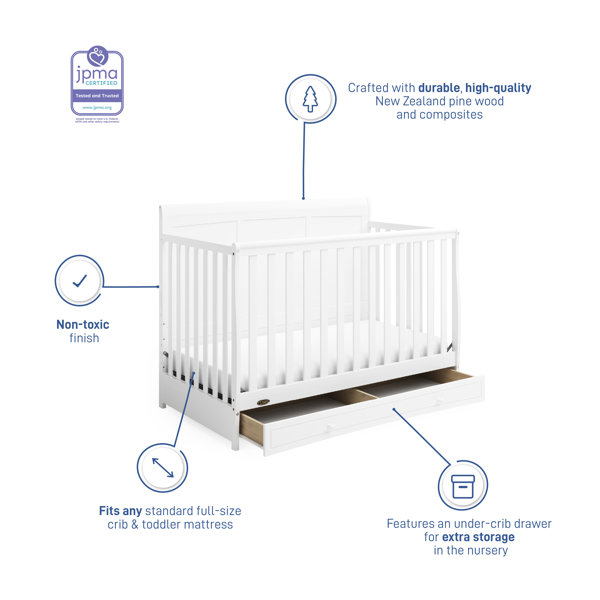 Graco Asheville 4in1 Convertible Crib with Storage & Reviews Wayfair